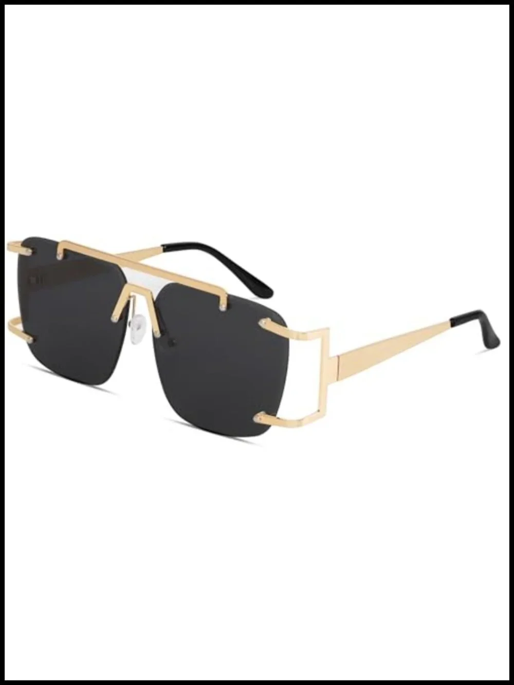 Oversized Square Aviator Sunglasses Women UV400 Metal Frame Retro Pilot Shades